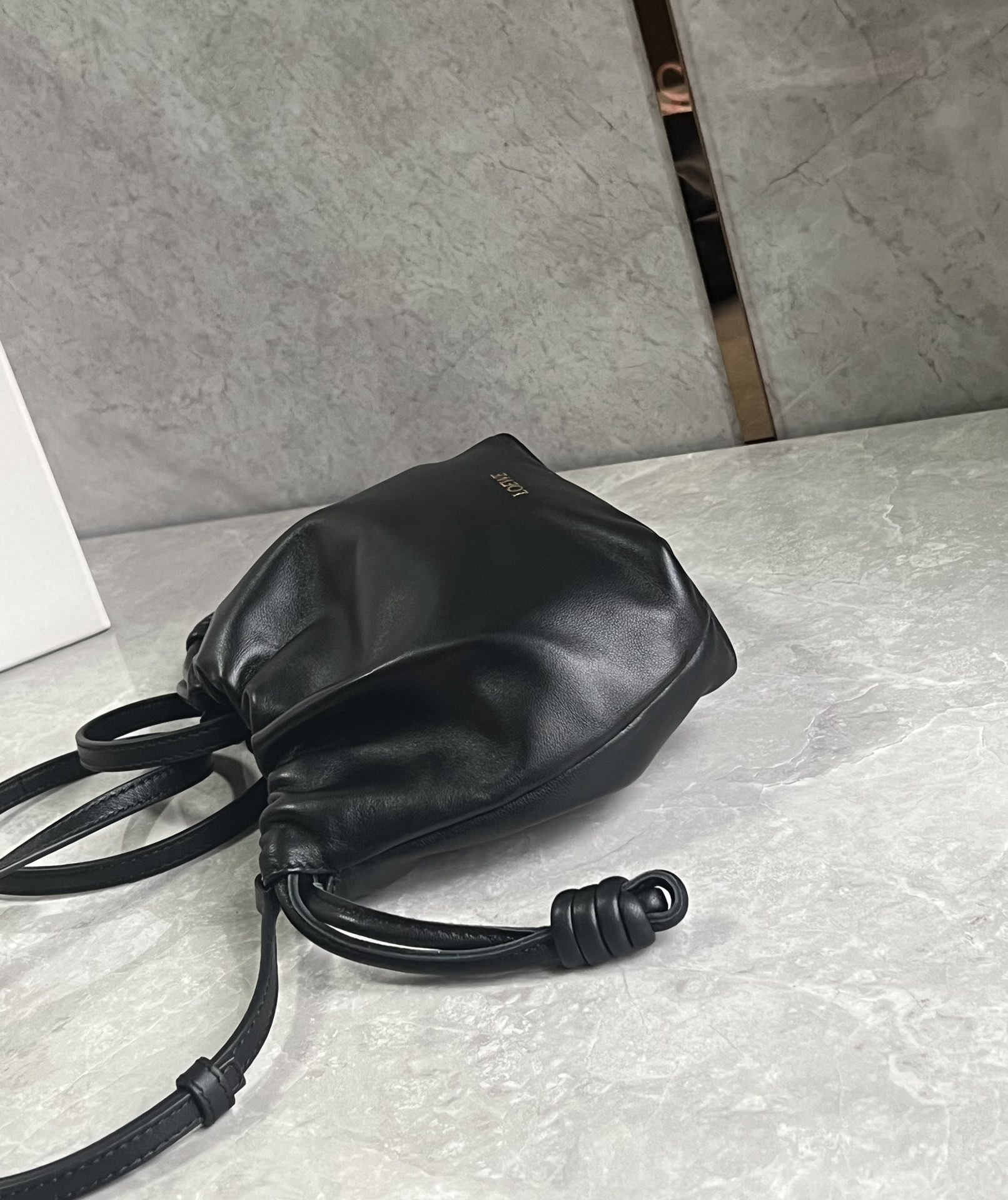 Loewe Mini Flamenco Purse bag in mellow nappa lambskin Black